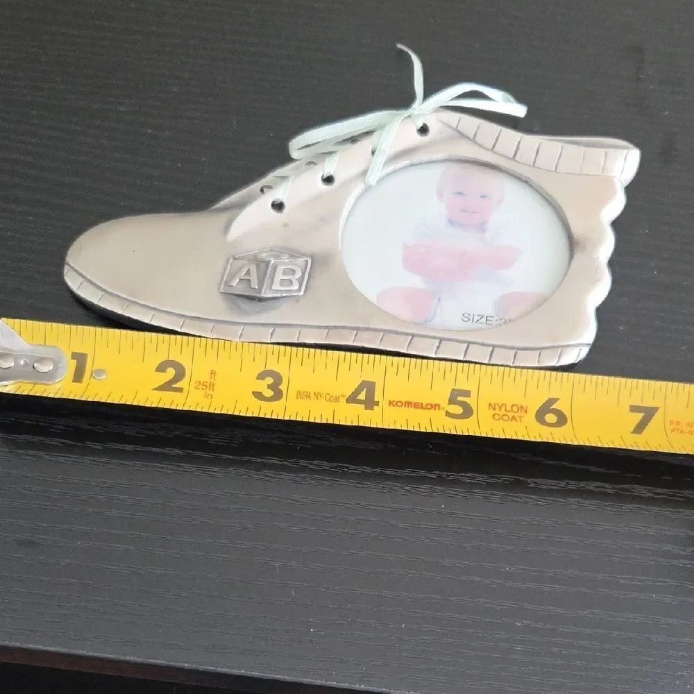 Gray Baby Shoe Photo Frame